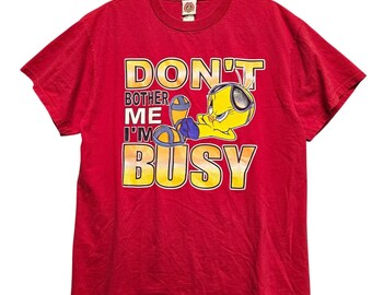 Vintage 2001 Looney Tunes Tweety Bird Red Graphic T-Shirt Mens Large Freeze