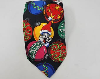 Vintage Funny Looney Tunes Christmas Holiday Cartoon Tie