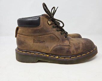Dr Martens bruine leren dames enkellaarsjes met veters, gemaakt in Engeland, schatting 6