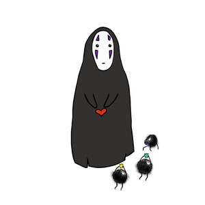 No Face Sticker | No Face Spirited Away | Studio Ghibli Sticker | No Face Decal | Laptop Decal | Water Bottle | No Face Art | Vinyl Sticker