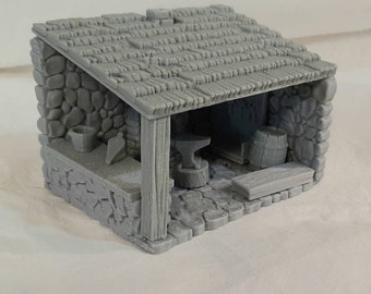 28mm 3D Printed Blacksmith Stall - Fat Dragon Games Design - Painting Options Available
