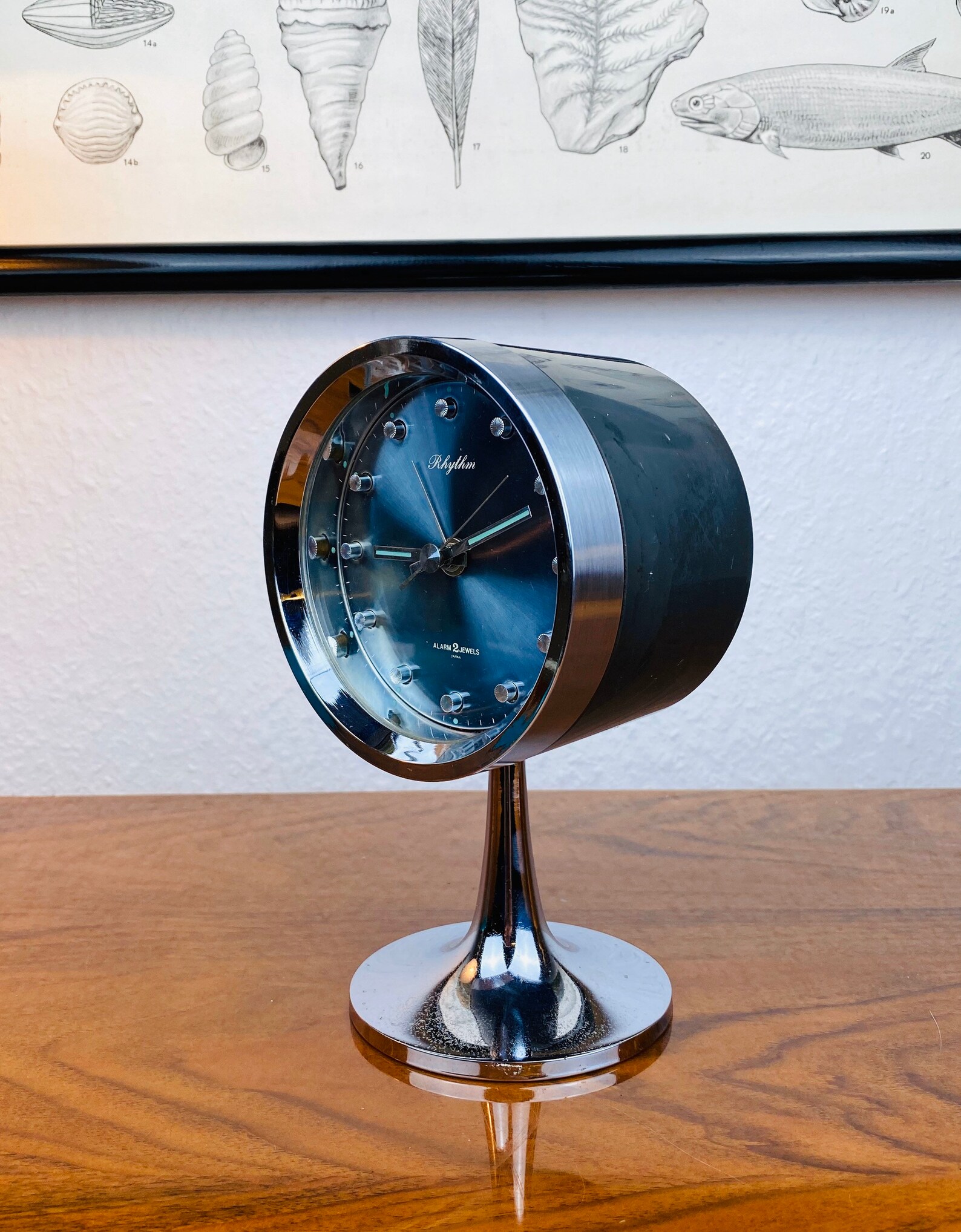 RHYTHM Table Clock Japan Mid century clock Alarm clock Etsy