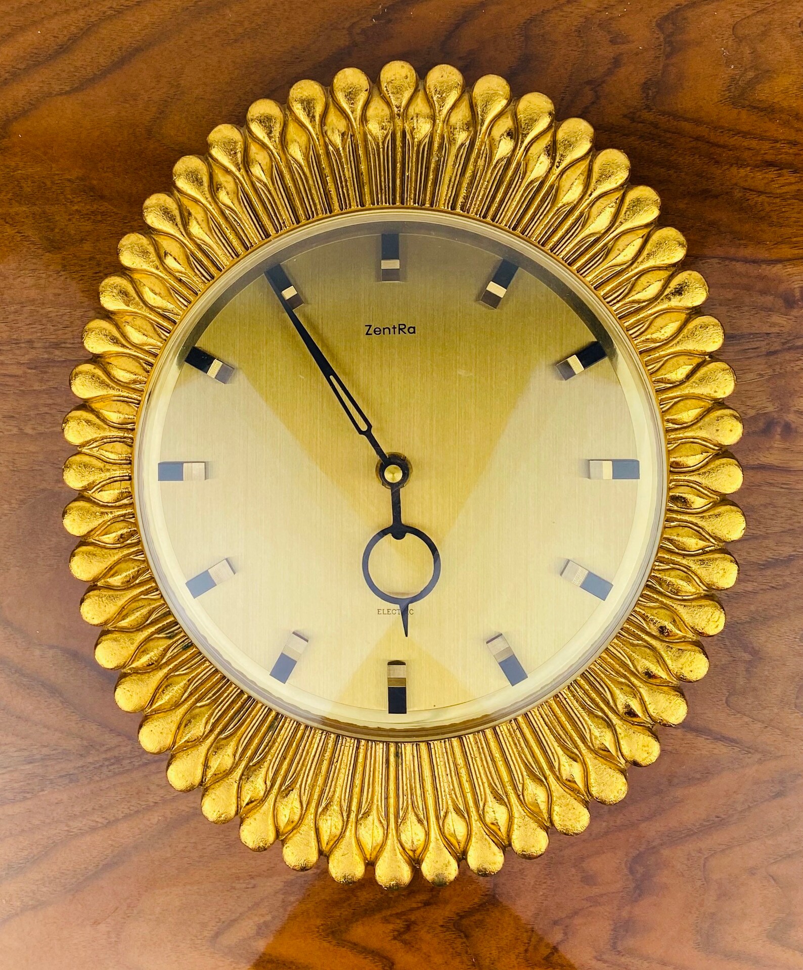 Genuine Gilded Wall Clock Mid Century Wall Clock With Gilded Etsy