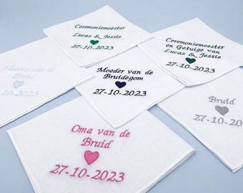 Personalisiertes Taschentuch aus Baumwolle | Einstecktuch mit Monogramm als Geschenk zum Jahrestag, Geburtstag oder zur Hochzeit