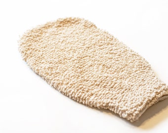 Guante pelador natural elaborado en sisal | Guante de baño spa para masaje facial y corporal | Reutilizable y sostenible