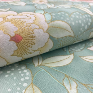 Robert Kaufman Collection Impériale Honoka magnifique tissu en coton dans des tons pastel et dorés Des ustensiles japonais pour les projets de bricolage image 8