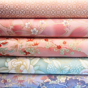 Robert Kaufman Collection Impériale Honoka magnifique tissu en coton dans des tons pastel et dorés Des ustensiles japonais pour les projets de bricolage image 1