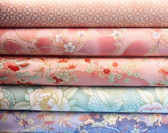 Robert Kaufman Collection Impériale Honoka | magnifique tissu en coton dans des tons pastel et dorés | Des ustensiles japonais pour les projets de bricolage