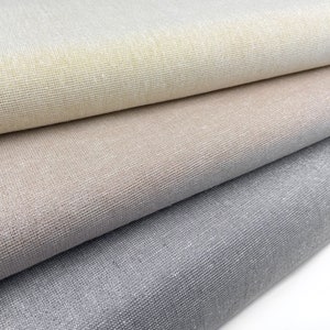 Robert Kaufman Essex Yarn Dyed Metallic in Ivory, Oyster & Fog | Linen, Cotton und Lurex
