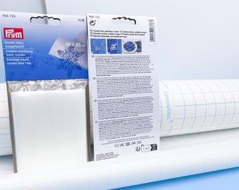 Entretela soluble en agua PRYM y film desgarrable SULKY, ideal para bordado (a máquina), costura, bricolaje, 90 cm de ancho
