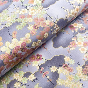 Robert Kaufman Collection Impériale Honoka magnifique tissu en coton dans des tons pastel et dorés Des ustensiles japonais pour les projets de bricolage FOG SRKM 21935