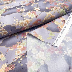 Robert Kaufman Collection Impériale Honoka magnifique tissu en coton dans des tons pastel et dorés Des ustensiles japonais pour les projets de bricolage image 10