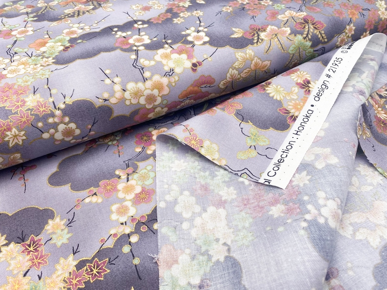 Robert Kaufman Collection Impériale Honoka magnifique tissu en coton dans des tons pastel et dorés Des ustensiles japonais pour les projets de bricolage image 10