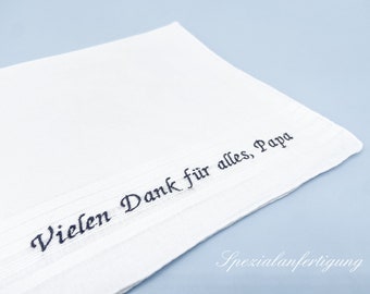 Embroidered Cotton Handkerchief for Men | personalized Hanky with Monogram as Anniversary or Wedding Gift