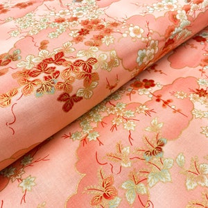 Robert Kaufman Collection Impériale Honoka magnifique tissu en coton dans des tons pastel et dorés Des ustensiles japonais pour les projets de bricolage image 5