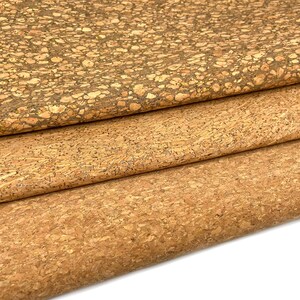 Tessuti in sughero naturale in tinta unita e glitter | Pelle vegana per progetti fai da te | materiali naturali ecocompatibili per il cucito e l'artigianato