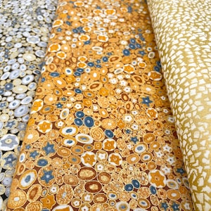 Gustav Klimt Collection by Robert Kaufman | Beautiful Cotton Fabric in Gold & Silver