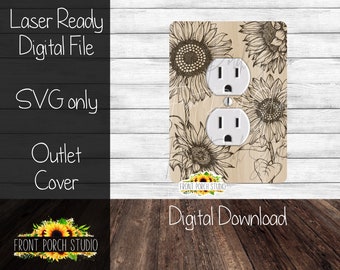 Sunflowers, SVG, Outlet Cover, Digital Download, Laser File