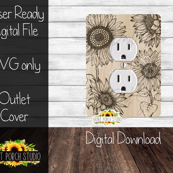 Sunflowers, SVG, Outlet Cover, Digital Download, Laser File