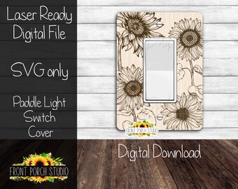 Sunflowers, SVG, Paddle Light Switch Cover, Digital Download, Laser File