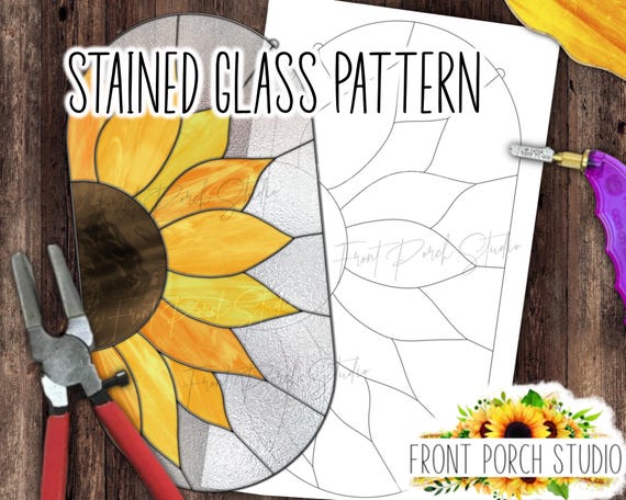Sunflower Stained Glass Suncatcher Pattern, Beginner Friendly (Digital Download)