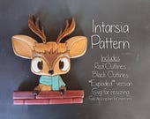 Wood Intarsia Pattern, Cute Deer, Woodworking (Digital Download)