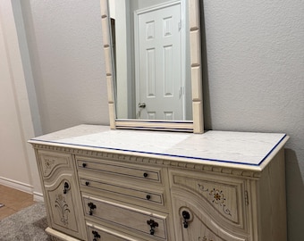 1960s-70s Bassett Furniture Dresser and Mirror