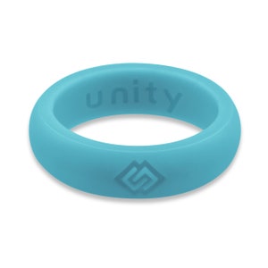 Silicone Wedding Band By Unity Co Island Blue Fitness wedding Ring Lightweight Sleek Design Womens Mens Hypoallergenic Work and Travel Ring