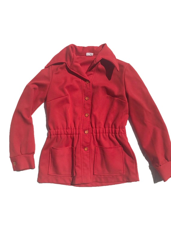 1970s Red Polyester Jacket - image 1