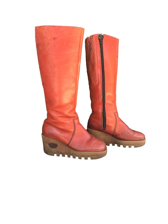 1970s Platform Leather Boots