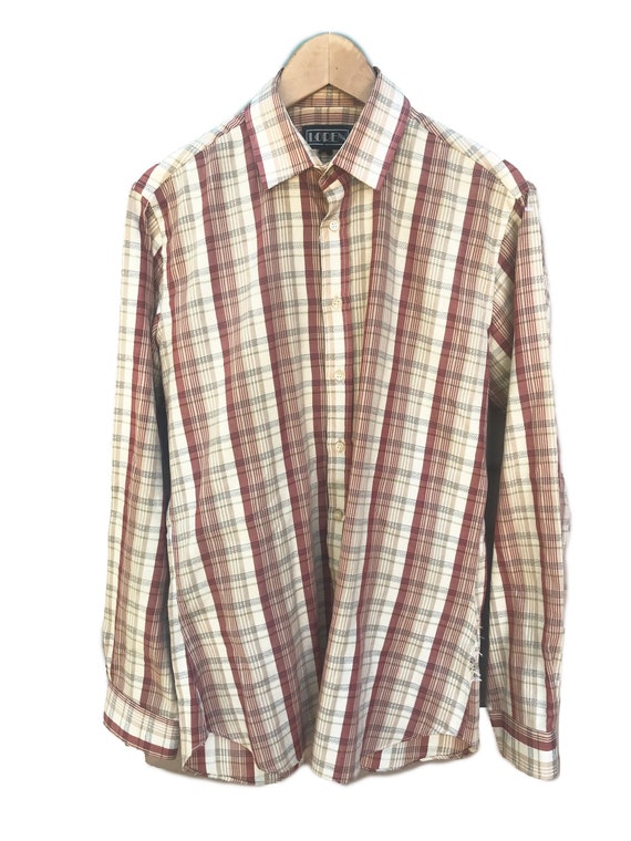 1970s Plaid Mens Shirt - image 1