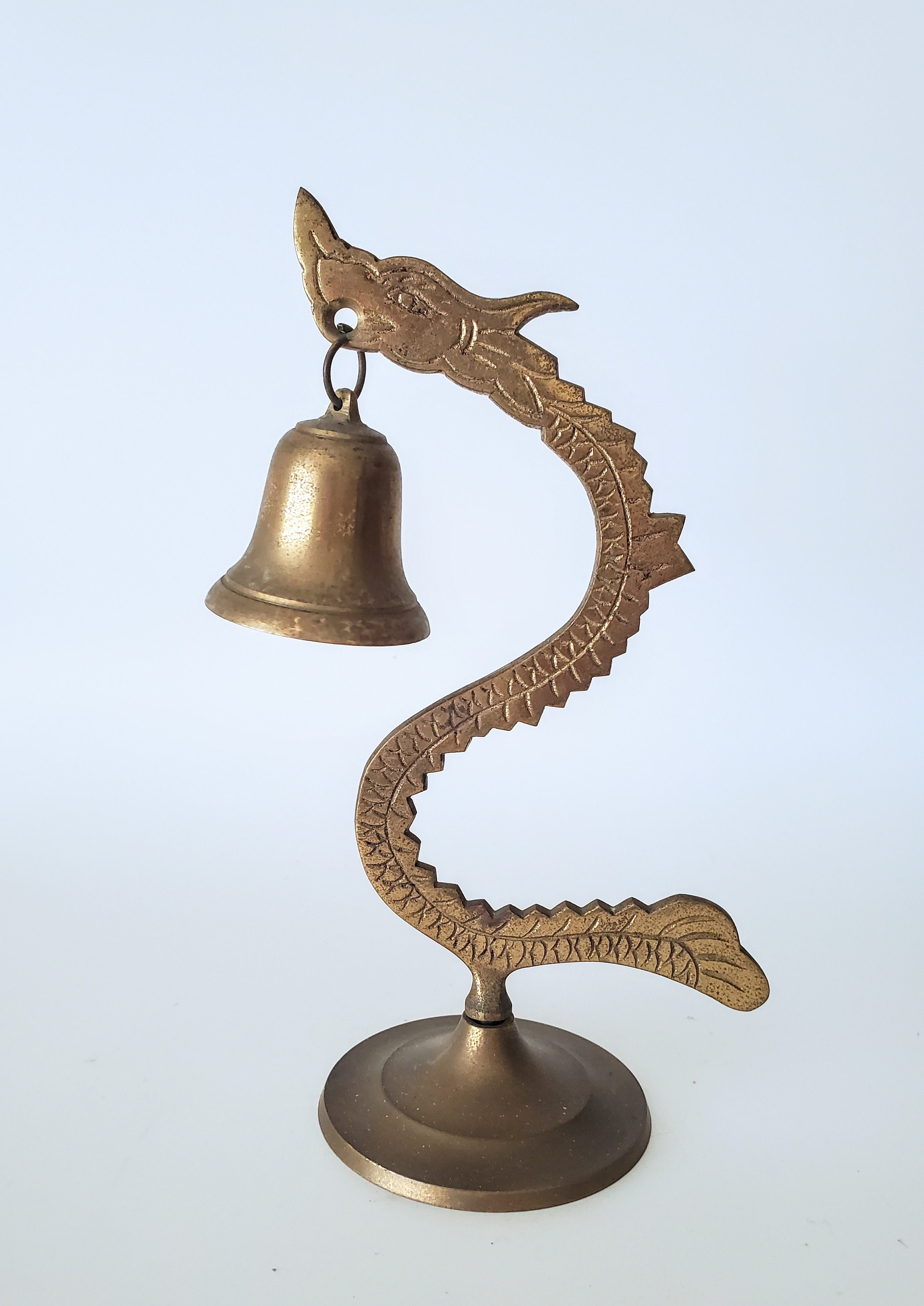 Chinese Dragon Brass Bell - FJKluth Art Gallery