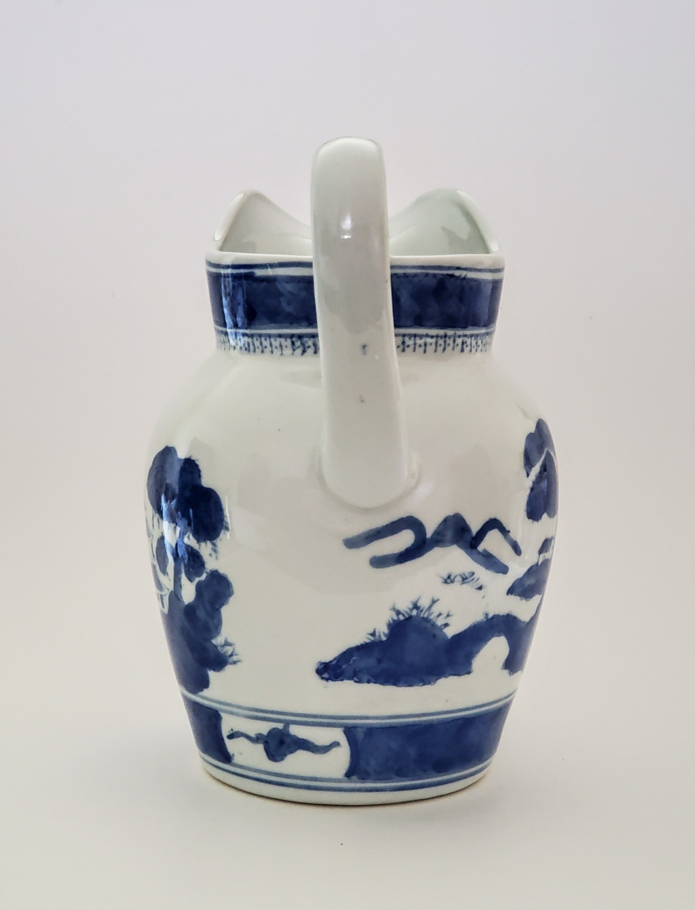 Vintage Blue & White Pitcher Vase Decorative Etsy UK