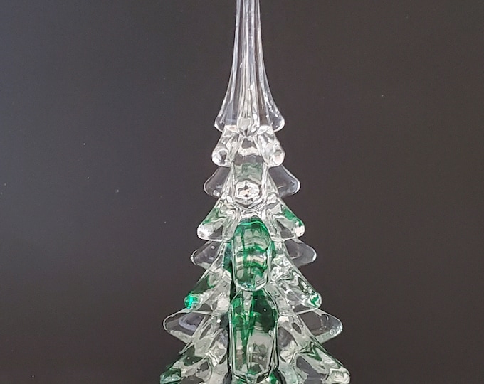 Vintage Glass Christmas Trees Assorted Sizes Clear and Green Clear