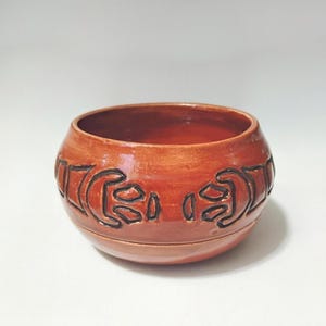 Vintage Tribal Hand Made Indian Pottery Planter Signed DM