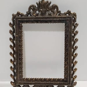Vintage Italian Ornate Brass Frame Decorative Wall Hanging Photo Frame