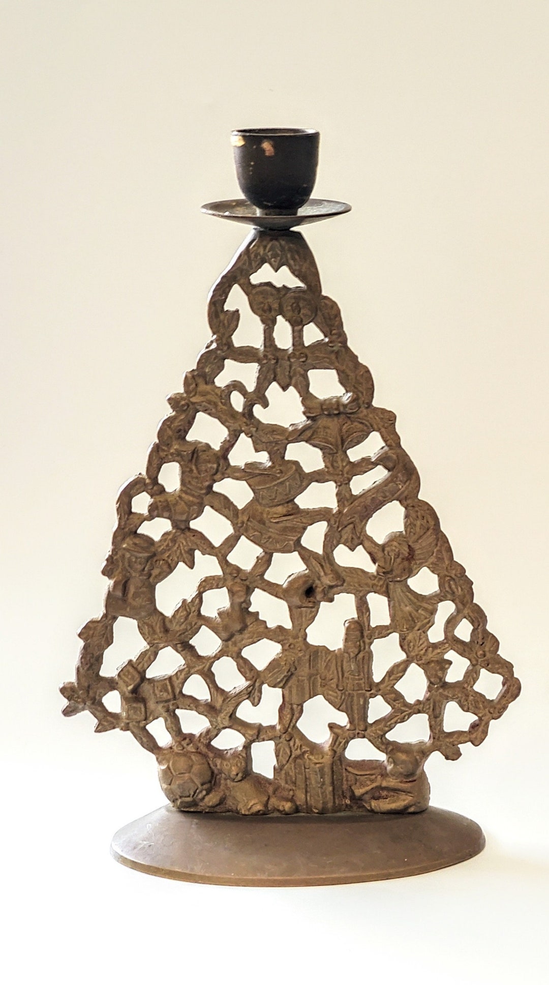 vintage-brass-12-days-of-christmas-tree-taper-candle-holder-etsy