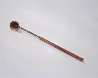 Vintage Wooden Handle Brass Candle Snuffer