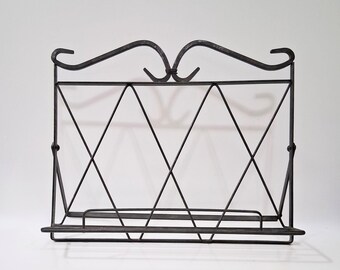 Vintage Black Iron Metal Recipe Cookbook Holder