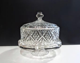 Vintage Godinger Shannon 4in1 Cake Stand Punch Bowl Dome Cover Relish Plate