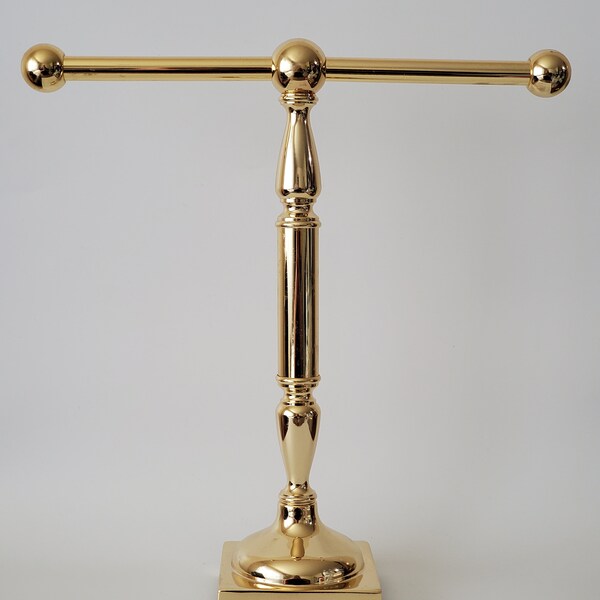 Brass Vanity Top 2 Arm Guest Towel Holder Jewelry Stand Kitchenware