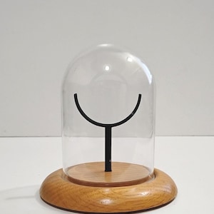 Glass Cloche 5&quot; Glass Dome With Wood Base