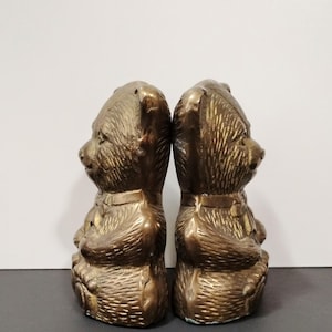 Vintage Brass Bear 5 1/4&quot;  Bookends Teddy Bear MCM Home Decor