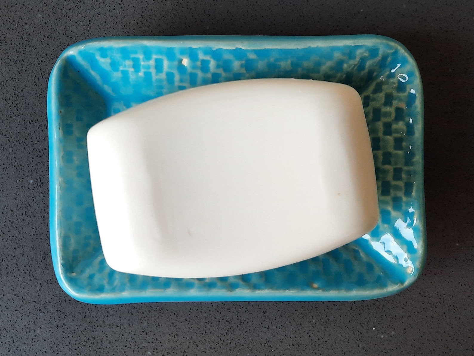 Handmade Ceramic Soapdish Light Blue Earthenware Bathroom Etsy