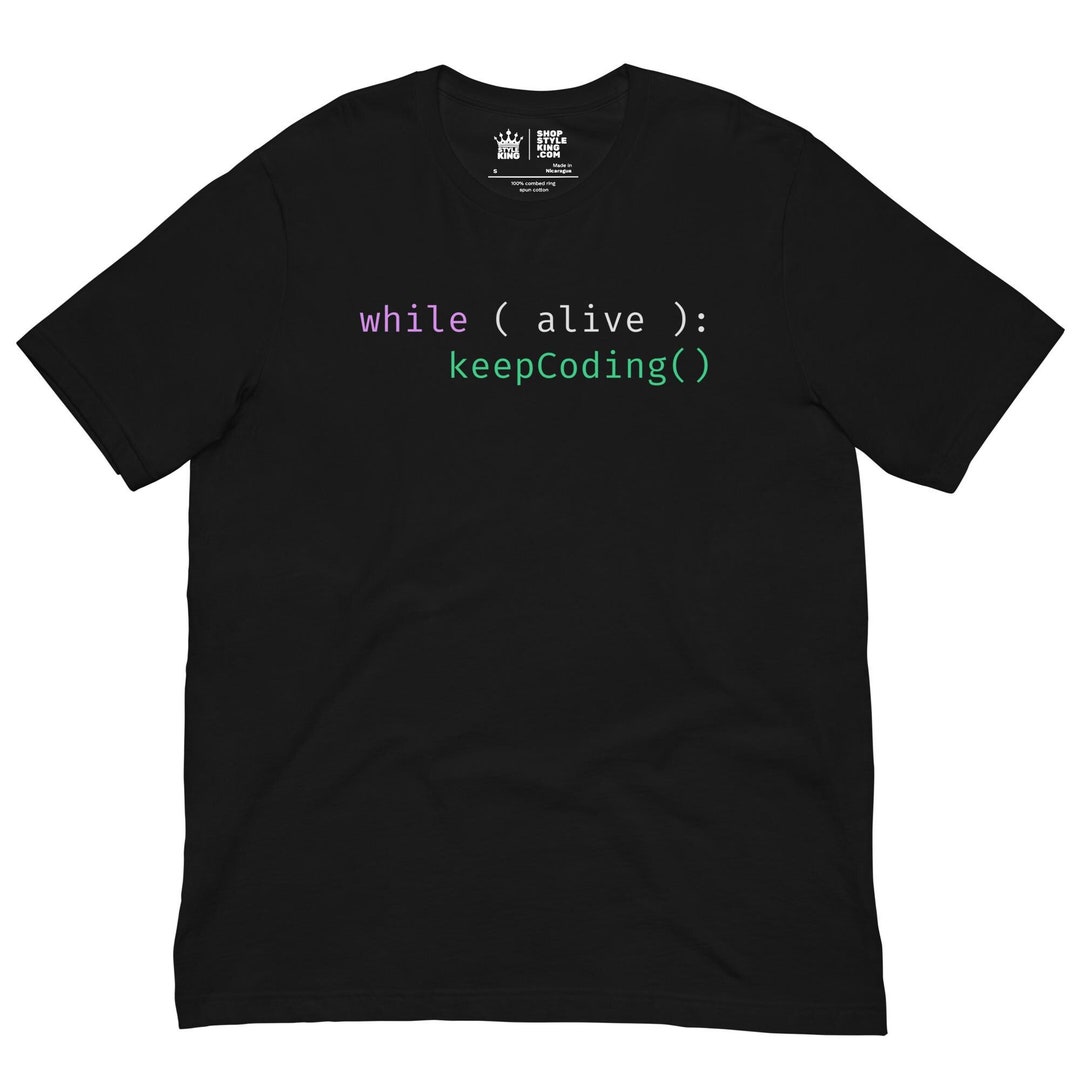 Keep Coding T-shirt, Funny Python Developer Shirt, Programming Syntax ...