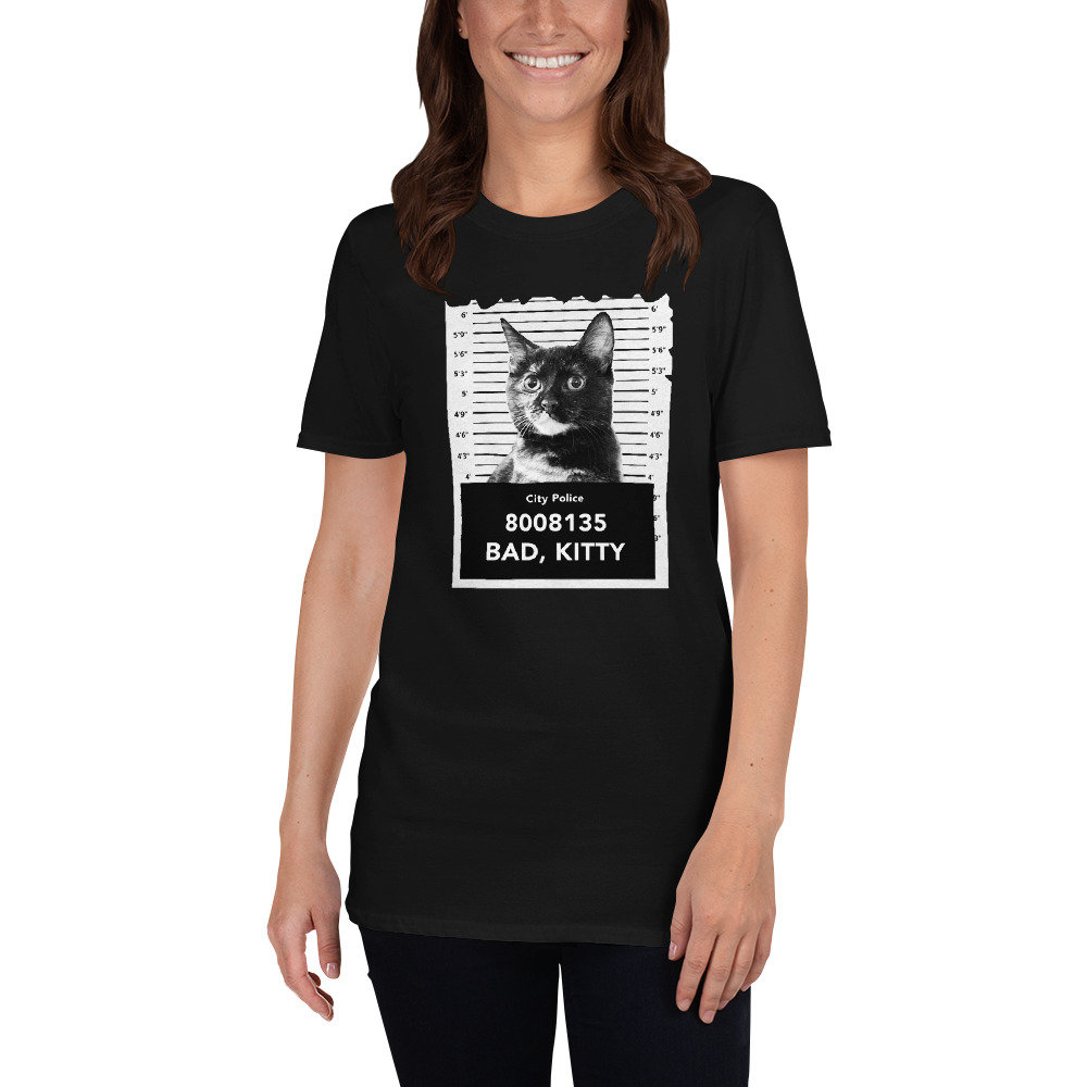 BAD KITTY Funny Cat Tshirt ShortSleeve Unisex TShirt Black Etsy