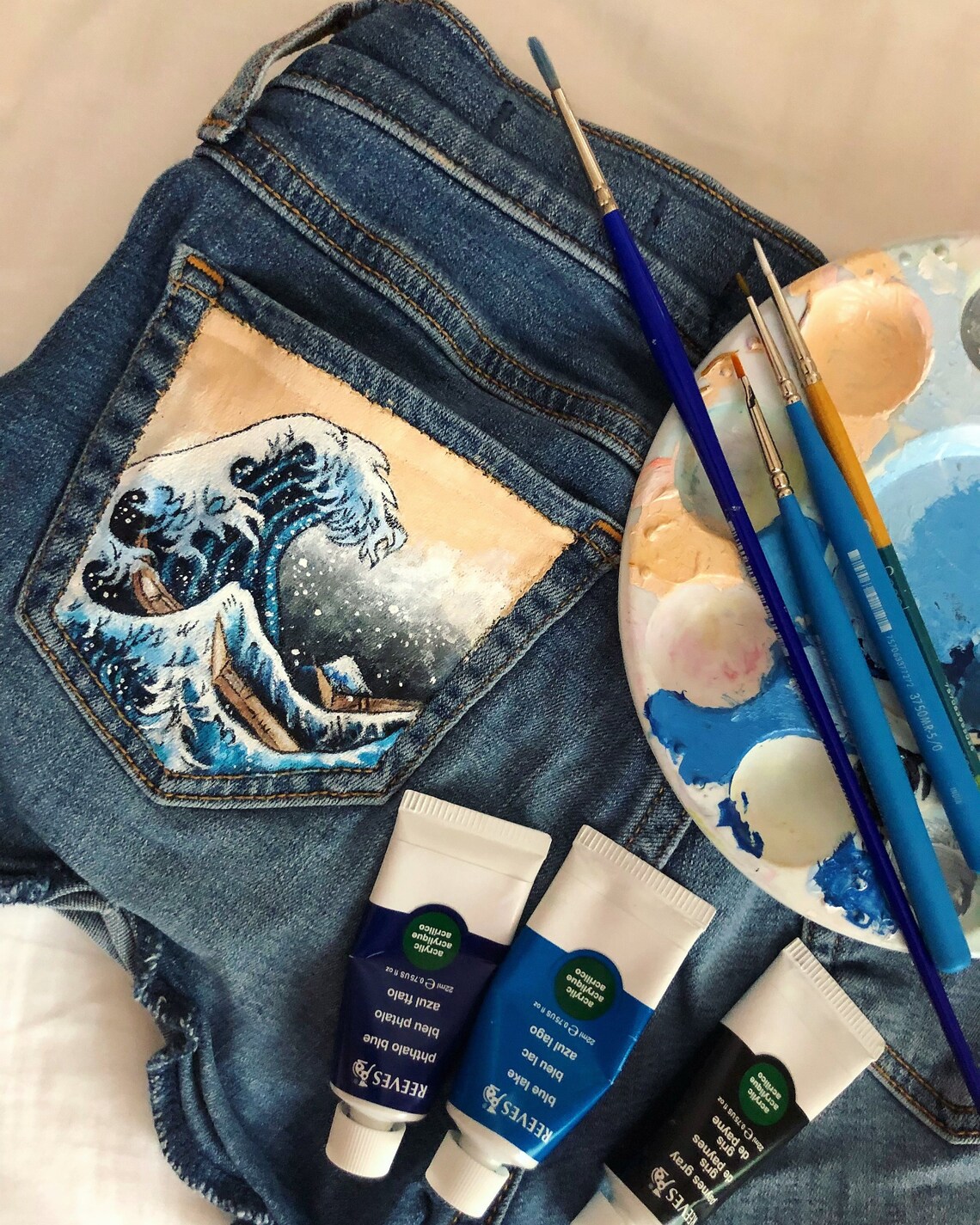 Painted Jean Pockets Etsy