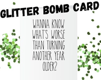 Prank Glitter Bomb Card - Fun Birthday Card - Funny Card - Prank Card - For Her - For Him - Personalized - Biodegradable Glitter