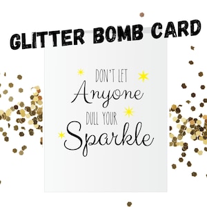 Carte bombe scintillante pour toutes les occasions - cadeau pour elle - cadeau pour collègue - carte bombe scintillante farce