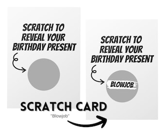 Funny Birthday Scratch Off Card for Boyfriend - Naughty Blowjob Birthday Card